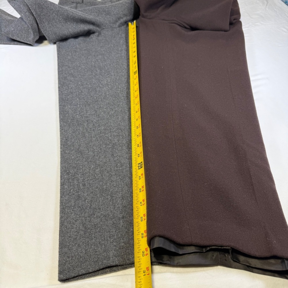 Lot 2 NWOT Vintage Savannah Wool Blend Pants Womens 10 Lined Academia Brown Gray - Picture 8 of 9
